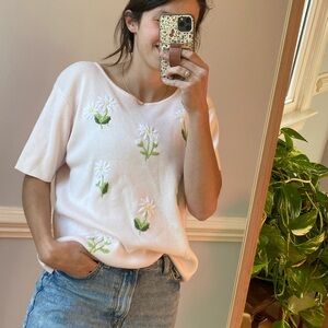 Embroidered Floral Tee